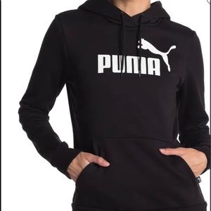 Puma Logo Print Pullover Fleece Hoodie